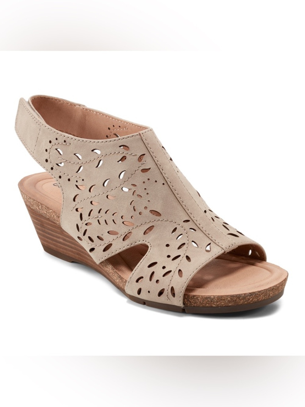 WIDE WIDTH Earth Women's Halin Cutout Slingback Wedge Sandals
